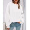 imagePRETTYGARDEN Sweatshirts for Women Oversized Crewneck Fleece Pullover Long Sleeve Tops Comfy 2025 Fall Winter Fashion OutfitsWhite
