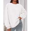 imagePRETTYGARDEN Sweatshirts for Women Oversized Crewneck Fleece Pullover Long Sleeve Tops Comfy 2025 Fall Winter Fashion OutfitsWhite