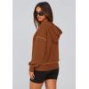 imagePRETTYGARDEN Womens 2025 Fall Hooded Sweatshirts Long Sleeve Half Zip Cropped Hoodies Pullover Winter Fashion ClothesCaramel