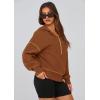 imagePRETTYGARDEN Womens 2025 Fall Hooded Sweatshirts Long Sleeve Half Zip Cropped Hoodies Pullover Winter Fashion ClothesCaramel