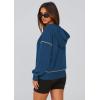 imagePRETTYGARDEN Womens 2025 Fall Hooded Sweatshirts Long Sleeve Half Zip Cropped Hoodies Pullover Winter Fashion ClothesDark Blue