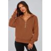 imagePRETTYGARDEN Womens 2025 Fall Hooded Sweatshirts Long Sleeve Half Zip Cropped Hoodies Pullover Winter Fashion ClothesGrey