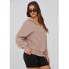 imagePRETTYGARDEN Womens 2025 Fall Hooded Sweatshirts Long Sleeve Half Zip Cropped Hoodies Pullover Winter Fashion ClothesKhaki