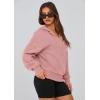imagePRETTYGARDEN Womens 2025 Fall Hooded Sweatshirts Long Sleeve Half Zip Cropped Hoodies Pullover Winter Fashion ClothesPink