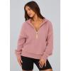 imagePRETTYGARDEN Womens 2025 Fall Hooded Sweatshirts Long Sleeve Half Zip Cropped Hoodies Pullover Winter Fashion ClothesPink