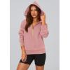 imagePRETTYGARDEN Womens 2025 Fall Hooded Sweatshirts Long Sleeve Half Zip Cropped Hoodies Pullover Winter Fashion ClothesPink