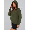 imagePRETTYGARDEN Womens 2025 Fall Hooded Sweatshirts Long Sleeve Half Zip Cropped Hoodies Pullover Winter Fashion ClothesStyle 3army Green