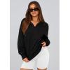imagePRETTYGARDEN Womens 2025 Fall Hooded Sweatshirts Long Sleeve Half Zip Cropped Hoodies Pullover Winter Fashion ClothesStyle 3black