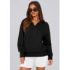 imagePRETTYGARDEN Womens 2025 Fall Hooded Sweatshirts Long Sleeve Half Zip Cropped Hoodies Pullover Winter Fashion ClothesStyle 3black