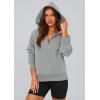 imagePRETTYGARDEN Womens 2025 Fall Hooded Sweatshirts Long Sleeve Half Zip Cropped Hoodies Pullover Winter Fashion ClothesStyle 3grey