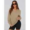 imagePRETTYGARDEN Womens 2025 Fall Hooded Sweatshirts Long Sleeve Half Zip Cropped Hoodies Pullover Winter Fashion ClothesStyle 3khaki