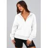 imagePRETTYGARDEN Womens 2025 Fall Hooded Sweatshirts Long Sleeve Half Zip Cropped Hoodies Pullover Winter Fashion ClothesStyle 3white