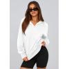 imagePRETTYGARDEN Womens 2025 Fall Hooded Sweatshirts Long Sleeve Half Zip Cropped Hoodies Pullover Winter Fashion ClothesStyle 3white