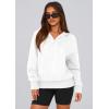imagePRETTYGARDEN Womens 2025 Fall Hooded Sweatshirts Long Sleeve Half Zip Cropped Hoodies Pullover Winter Fashion ClothesStyle 3white