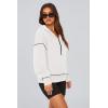 imagePRETTYGARDEN Womens 2025 Fall Hooded Sweatshirts Long Sleeve Half Zip Cropped Hoodies Pullover Winter Fashion ClothesWhite