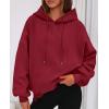 imagePRETTYGARDEN Womens 2025 Oversized Hoodies Sweatshirt Long Sleeve Loose Fit Going Out Tops Trendy Casual Fall Fashion OutfitsBurgundy