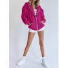 imagePRETTYGARDEN Womens 2025 Zip Up Y2K Hoodies Casual Long Sleeve Sweatshirts Fall Spring Track Jackets with PocketsRose Red