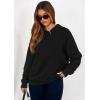 imagePRETTYGARDEN Womens Oversized Hoodie Sweatshirts 2025 Fall Casual Ruched Long Sleeve Hooded Pullover Y2K Tops Trendy ClothesBlack