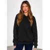 imagePRETTYGARDEN Womens Oversized Hoodie Sweatshirts 2025 Fall Casual Ruched Long Sleeve Hooded Pullover Y2K Tops Trendy ClothesBlack