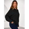 imagePRETTYGARDEN Womens Oversized Hoodie Sweatshirts 2025 Fall Casual Ruched Long Sleeve Hooded Pullover Y2K Tops Trendy ClothesBlack