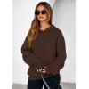 imagePRETTYGARDEN Womens Oversized Hoodie Sweatshirts 2025 Fall Casual Ruched Long Sleeve Hooded Pullover Y2K Tops Trendy ClothesBrown
