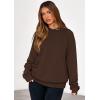 imagePRETTYGARDEN Womens Oversized Hoodie Sweatshirts 2025 Fall Casual Ruched Long Sleeve Hooded Pullover Y2K Tops Trendy ClothesBrown