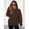 imagePRETTYGARDEN Womens Oversized Hoodie Sweatshirts 2025 Fall Casual Ruched Long Sleeve Hooded Pullover Y2K Tops Trendy ClothesBrown