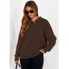 imagePRETTYGARDEN Womens Oversized Hoodie Sweatshirts 2025 Fall Casual Ruched Long Sleeve Hooded Pullover Y2K Tops Trendy ClothesBrown