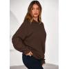 imagePRETTYGARDEN Womens Oversized Hoodie Sweatshirts 2025 Fall Casual Ruched Long Sleeve Hooded Pullover Y2K Tops Trendy ClothesBrown