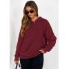 imagePRETTYGARDEN Womens Oversized Hoodie Sweatshirts 2025 Fall Casual Ruched Long Sleeve Hooded Pullover Y2K Tops Trendy ClothesBurgundy