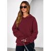imagePRETTYGARDEN Womens Oversized Hoodie Sweatshirts 2025 Fall Casual Ruched Long Sleeve Hooded Pullover Y2K Tops Trendy ClothesBurgundy