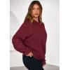 imagePRETTYGARDEN Womens Oversized Hoodie Sweatshirts 2025 Fall Casual Ruched Long Sleeve Hooded Pullover Y2K Tops Trendy ClothesBurgundy