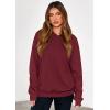 imagePRETTYGARDEN Womens Oversized Hoodie Sweatshirts 2025 Fall Casual Ruched Long Sleeve Hooded Pullover Y2K Tops Trendy ClothesBurgundy