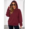 imagePRETTYGARDEN Womens Oversized Hoodie Sweatshirts 2025 Fall Casual Ruched Long Sleeve Hooded Pullover Y2K Tops Trendy ClothesBurgundy