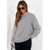 imagePRETTYGARDEN Womens Oversized Hoodie Sweatshirts 2025 Fall Casual Ruched Long Sleeve Hooded Pullover Y2K Tops Trendy ClothesGrey