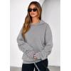 imagePRETTYGARDEN Womens Oversized Hoodie Sweatshirts 2025 Fall Casual Ruched Long Sleeve Hooded Pullover Y2K Tops Trendy ClothesGrey