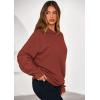 imagePRETTYGARDEN Womens Oversized Hoodie Sweatshirts 2025 Fall Casual Ruched Long Sleeve Hooded Pullover Y2K Tops Trendy ClothesRust