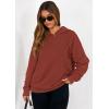 imagePRETTYGARDEN Womens Oversized Hoodie Sweatshirts 2025 Fall Casual Ruched Long Sleeve Hooded Pullover Y2K Tops Trendy ClothesRust