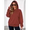 imagePRETTYGARDEN Womens Oversized Hoodie Sweatshirts 2025 Fall Casual Ruched Long Sleeve Hooded Pullover Y2K Tops Trendy ClothesRust