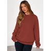 imagePRETTYGARDEN Womens Oversized Hoodie Sweatshirts 2025 Fall Casual Ruched Long Sleeve Hooded Pullover Y2K Tops Trendy ClothesRust