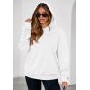 imagePRETTYGARDEN Womens Oversized Hoodie Sweatshirts 2025 Fall Casual Ruched Long Sleeve Hooded Pullover Y2K Tops Trendy ClothesWhite