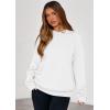 imagePRETTYGARDEN Womens Oversized Hoodie Sweatshirts 2025 Fall Casual Ruched Long Sleeve Hooded Pullover Y2K Tops Trendy ClothesWhite