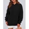 imagePRETTYGARDEN Womens Oversized Hoodies Fleece Hooded Sweatshirts Long Sleeve Pullover Tops 2025 Fall Outfits Winter ClothesBlack