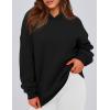 imagePRETTYGARDEN Womens Oversized Hoodies Fleece Hooded Sweatshirts Long Sleeve Pullover Tops 2025 Fall Outfits Winter ClothesBlack