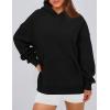 imagePRETTYGARDEN Womens Oversized Hoodies Fleece Hooded Sweatshirts Long Sleeve Pullover Tops 2025 Fall Outfits Winter ClothesBlack