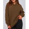 imagePRETTYGARDEN Womens Oversized Hoodies Fleece Hooded Sweatshirts Long Sleeve Pullover Tops 2025 Fall Outfits Winter ClothesBrown