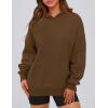 imagePRETTYGARDEN Womens Oversized Hoodies Fleece Hooded Sweatshirts Long Sleeve Pullover Tops 2025 Fall Outfits Winter ClothesBrown
