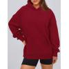 imagePRETTYGARDEN Womens Oversized Hoodies Fleece Hooded Sweatshirts Long Sleeve Pullover Tops 2025 Fall Outfits Winter ClothesBurgundy