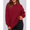 imagePRETTYGARDEN Womens Oversized Hoodies Fleece Hooded Sweatshirts Long Sleeve Pullover Tops 2025 Fall Outfits Winter ClothesBurgundy