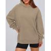 imagePRETTYGARDEN Womens Oversized Hoodies Fleece Hooded Sweatshirts Long Sleeve Pullover Tops 2025 Fall Outfits Winter ClothesKhaki